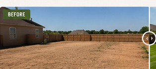 Bare dirt backyard before transformation
